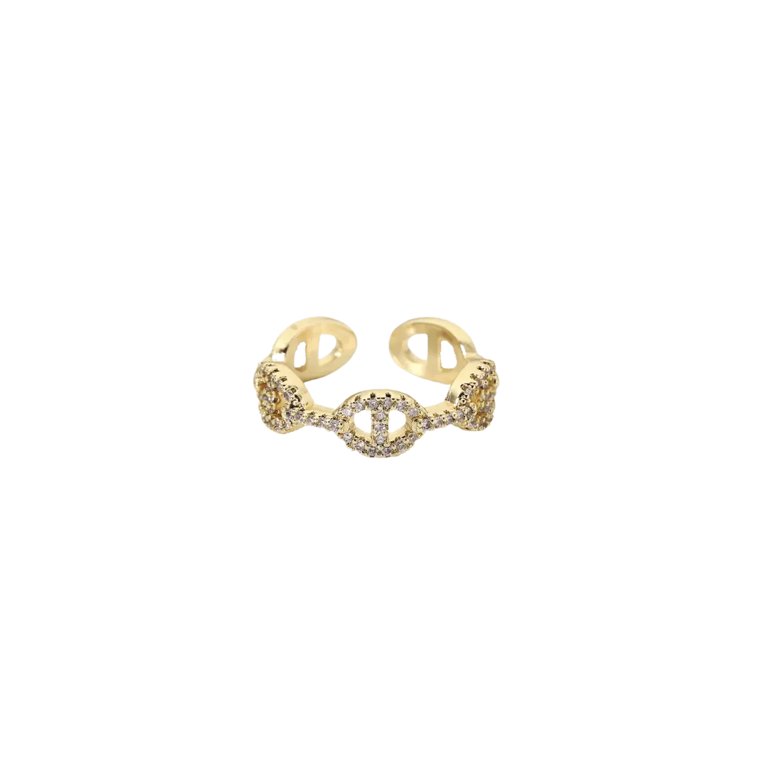 hochwertiger verstellbarer Aerin Zirkonia Ring mit Echtvergoldung 