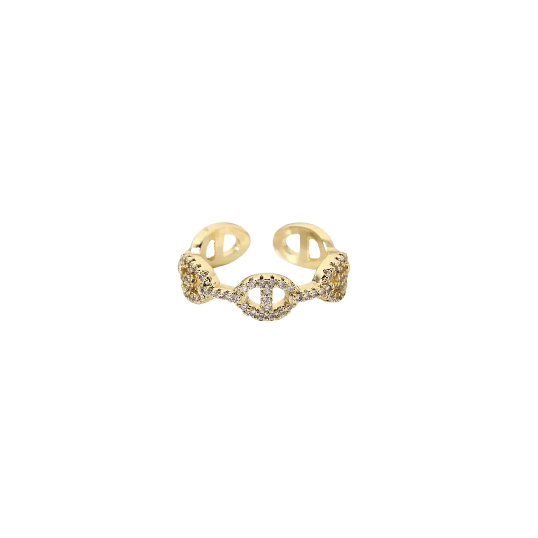 hochwertiger verstellbarer Aerin Zirkonia Ring mit Echtvergoldung