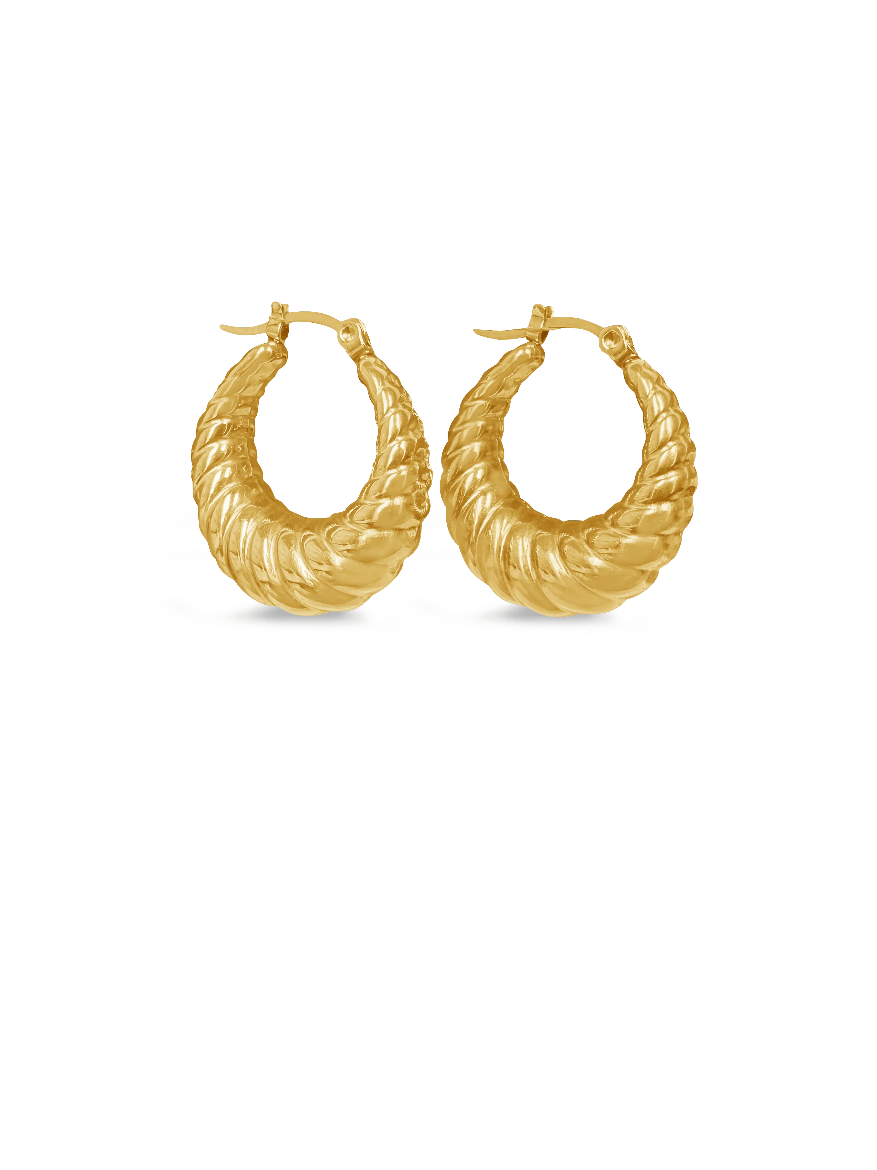 Chunky Croissaint Hoops - Bonheur Jewellery