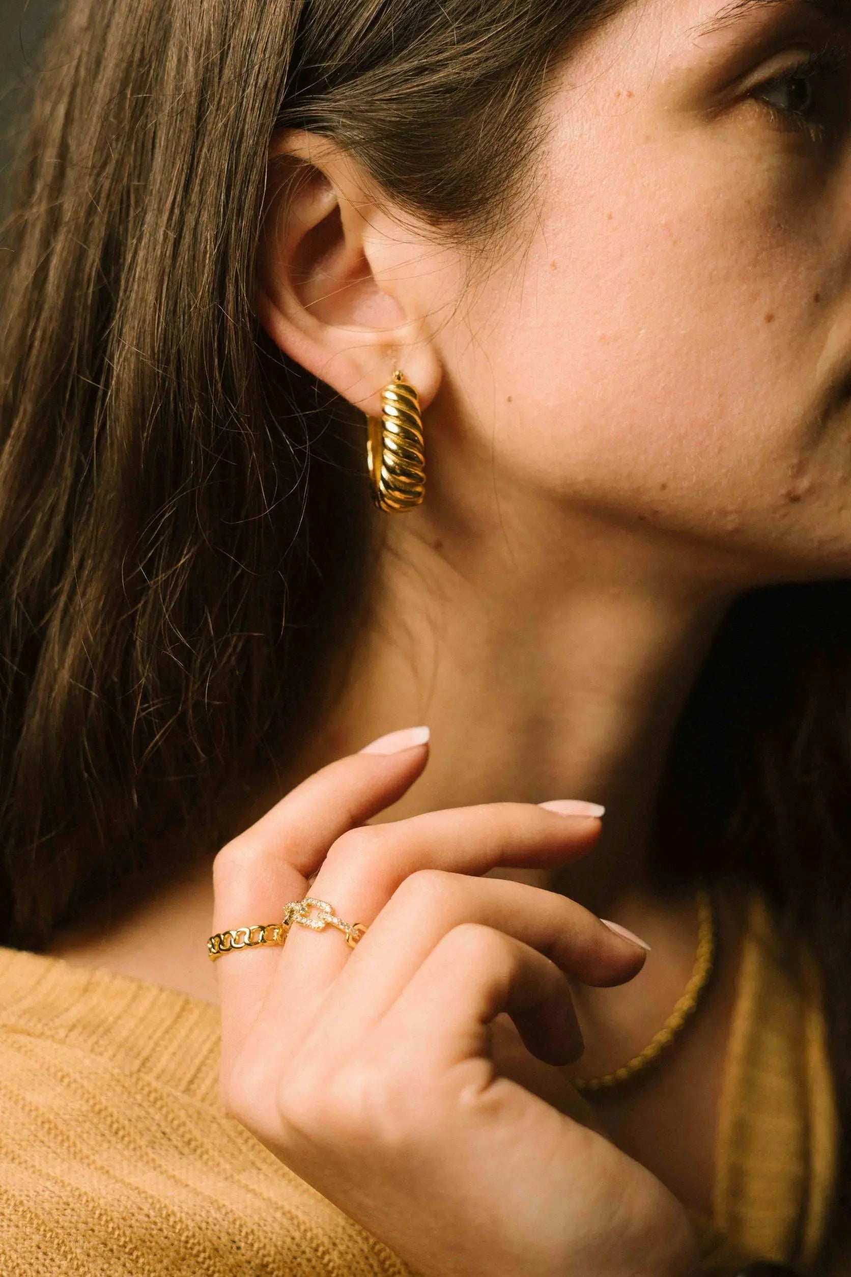 Croissaint Hoops - Bonheur Jewellery