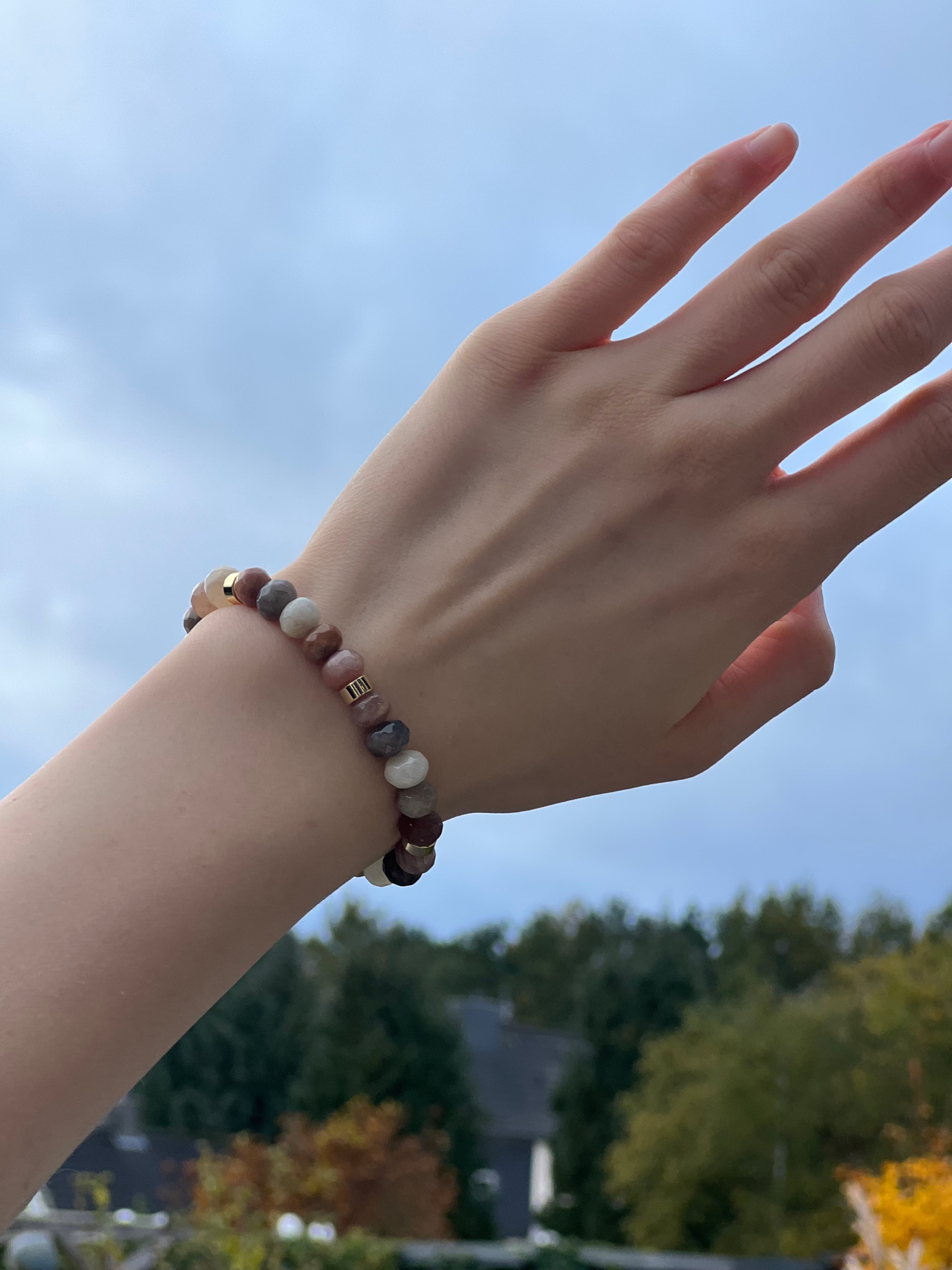 Sonnenstein Edelstein Armband geschliffen