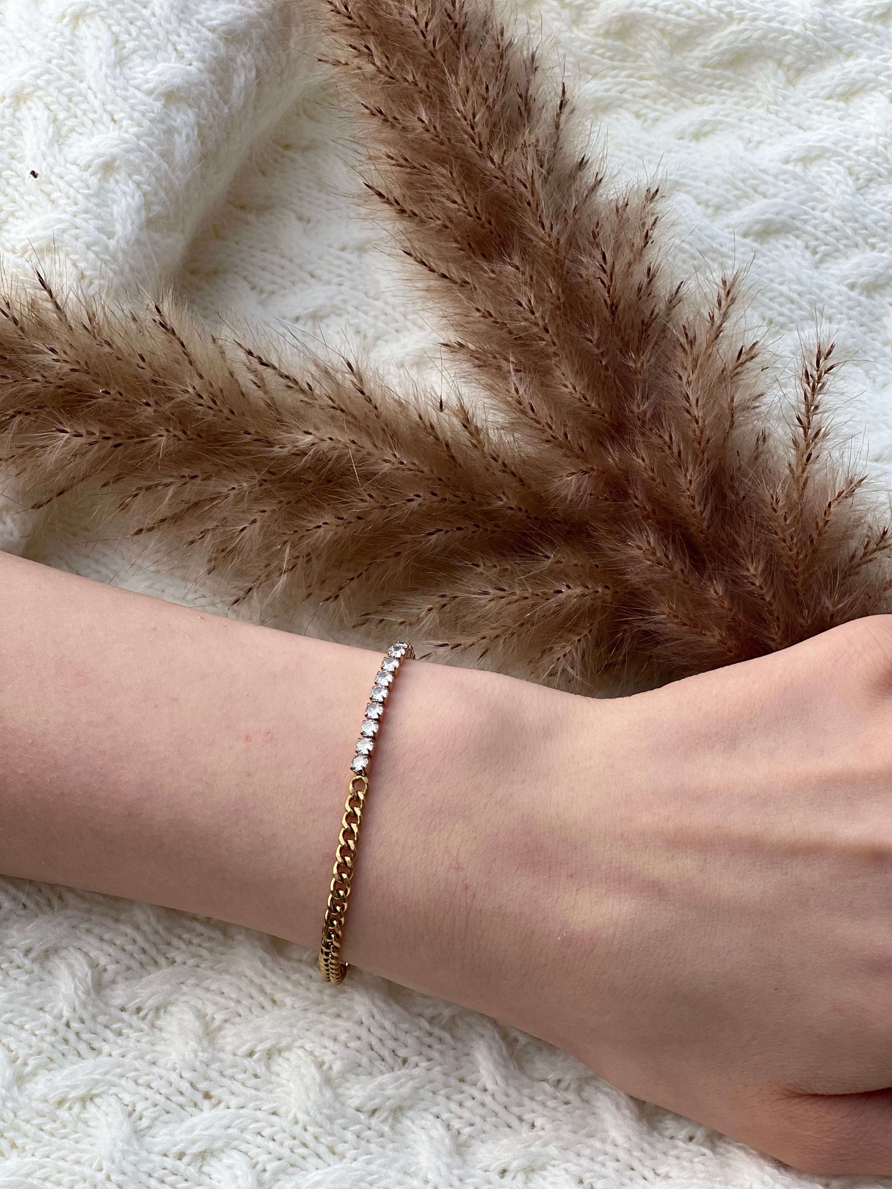 Tennis Chain Armband Gold