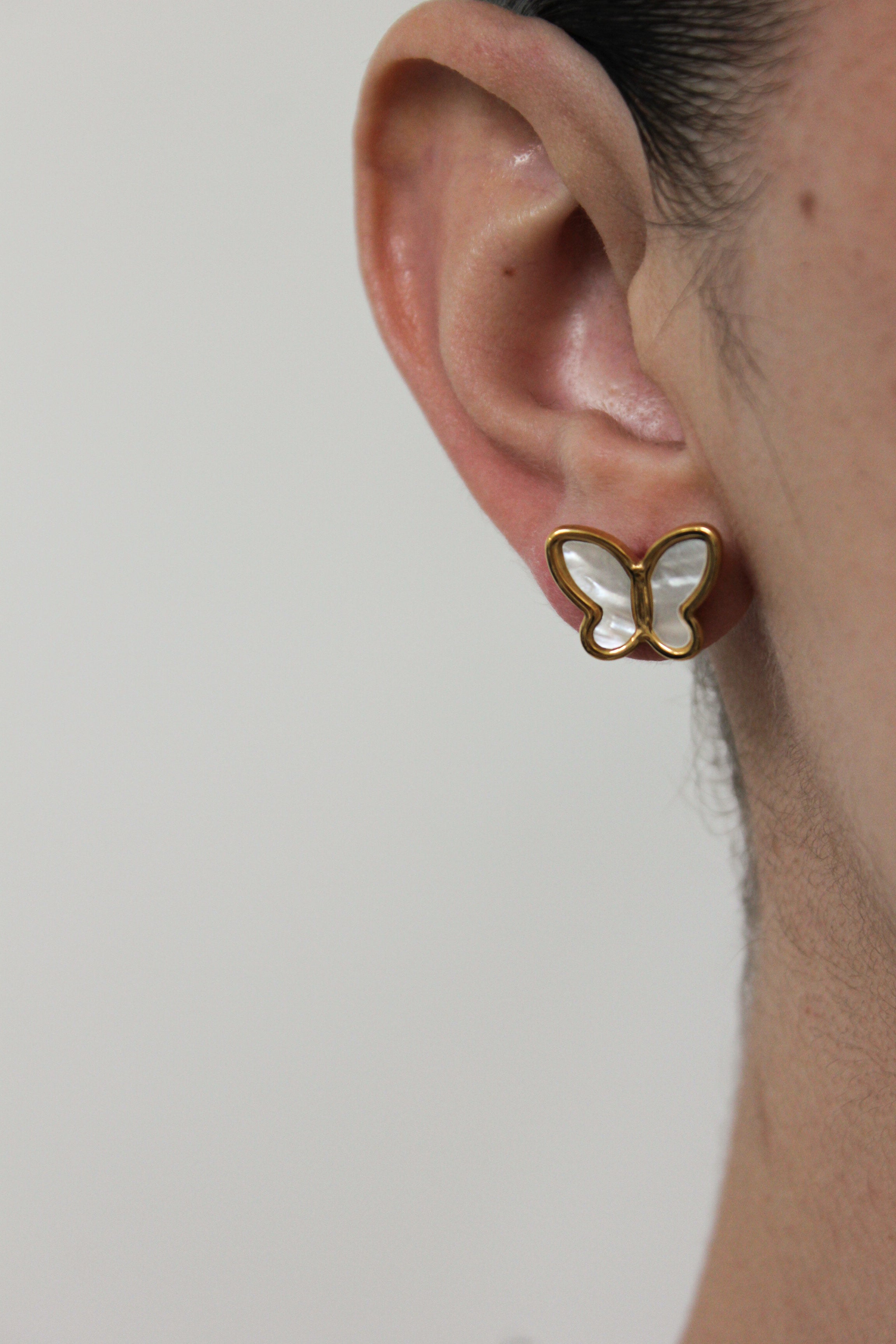 Schmetterling Perlmutt Ohrringe Gold