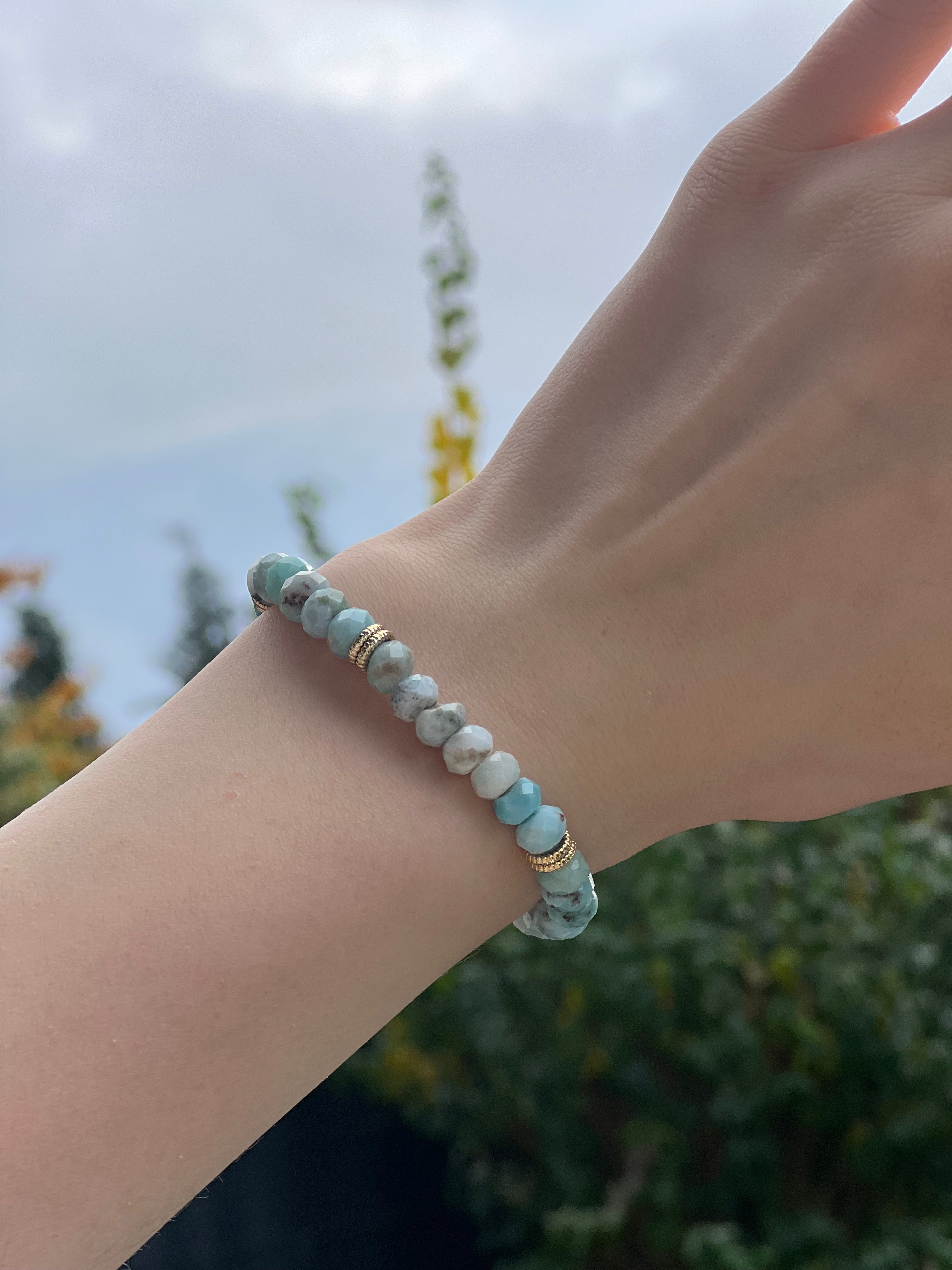 Larimar Edelstein Armband geschliffen