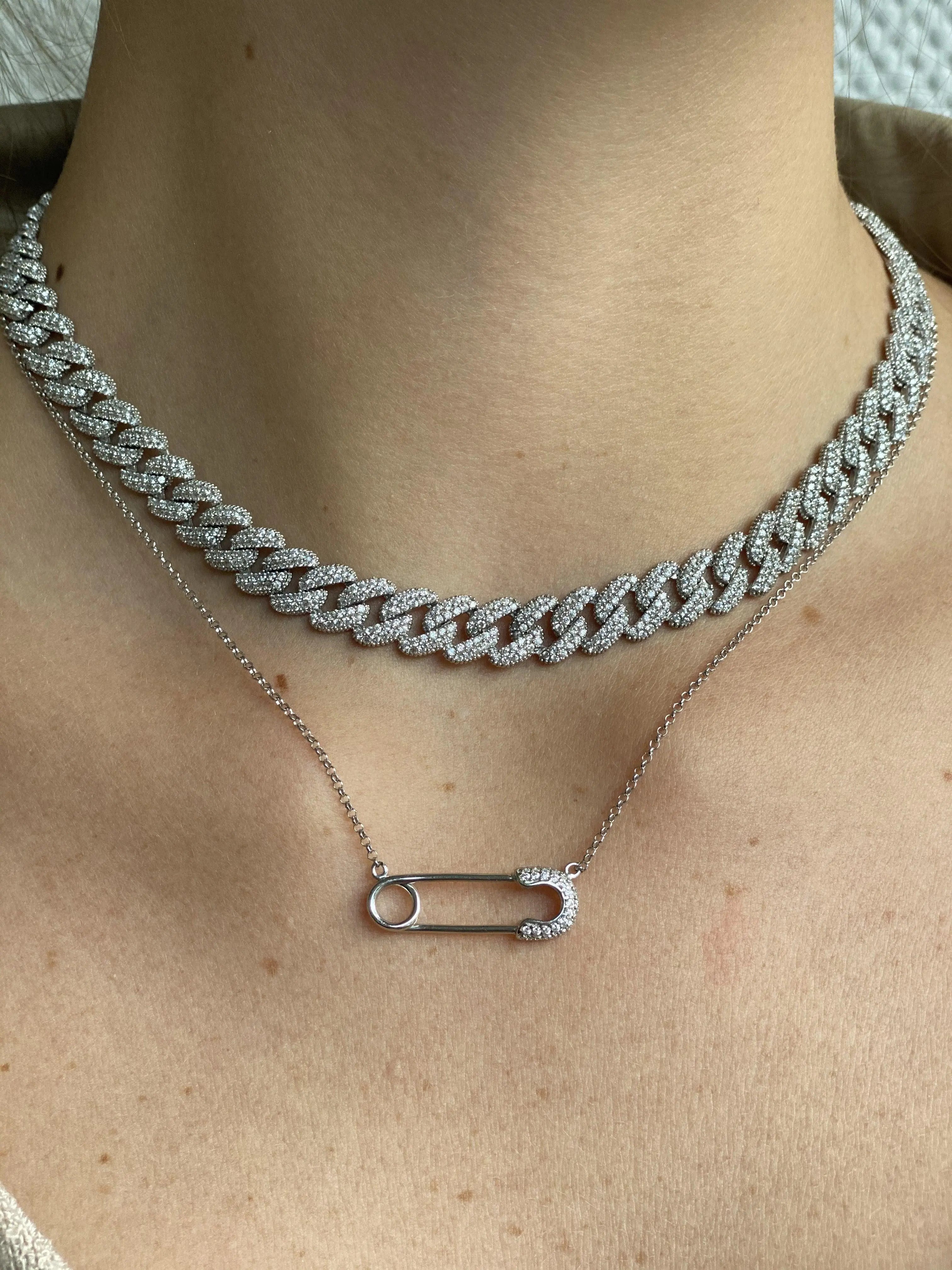 Lilou Sicherheitsnadel Halskette - Bonheur Jewellery
