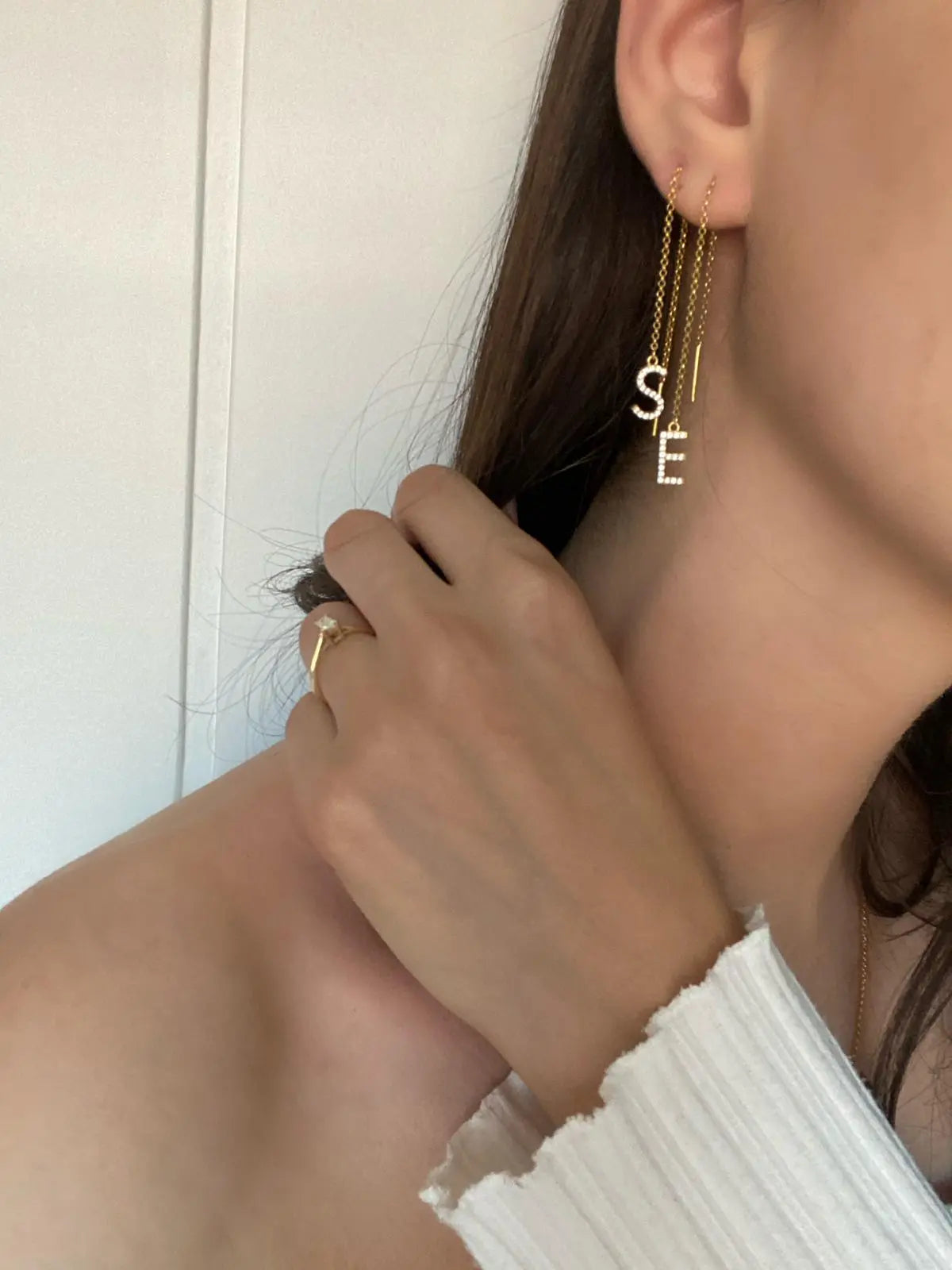 Selina Zirkonia Buchstaben Ohrringe - Bonheur Jewellery