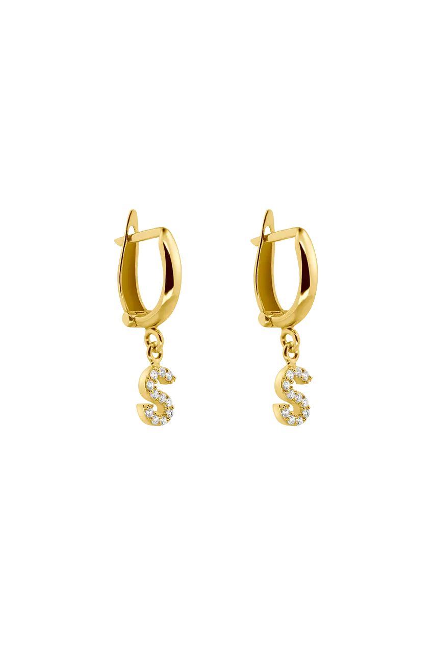 Suri Zirkonia Buchstaben Ohrringe - Bonheur Jewellery