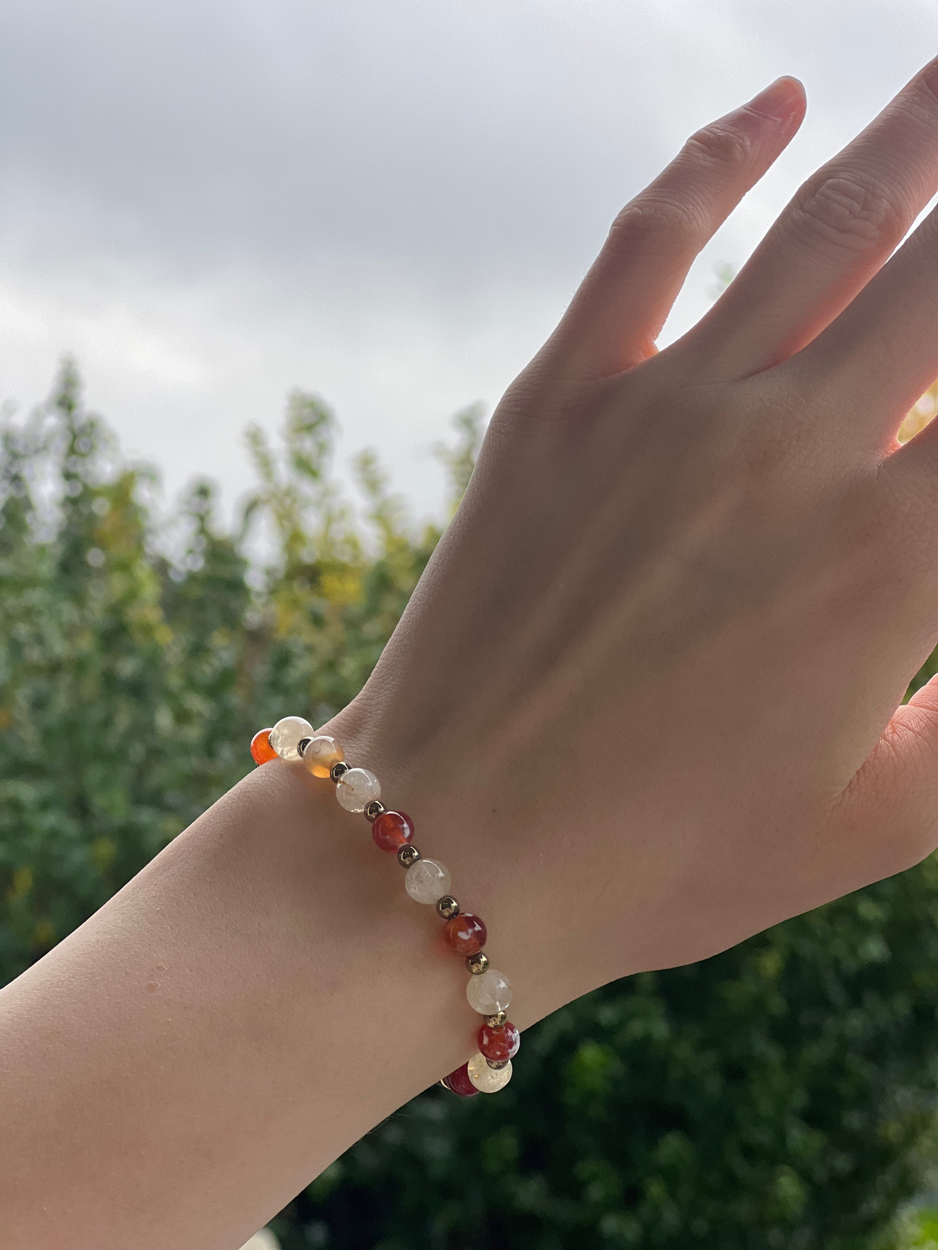 Achat und Citrin Edelstein Armband