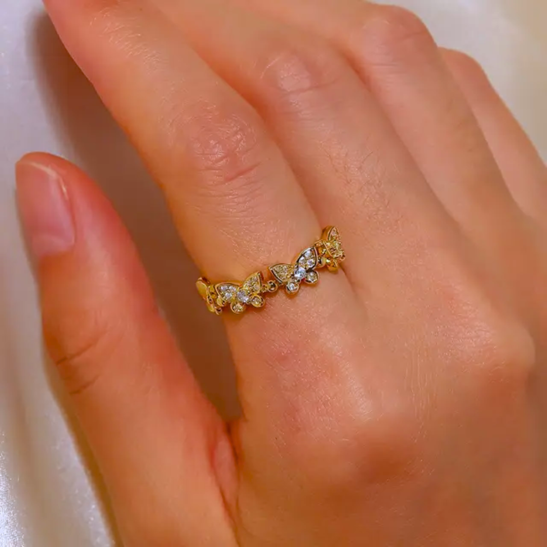 Mariposa Schmetterling Ring Gold