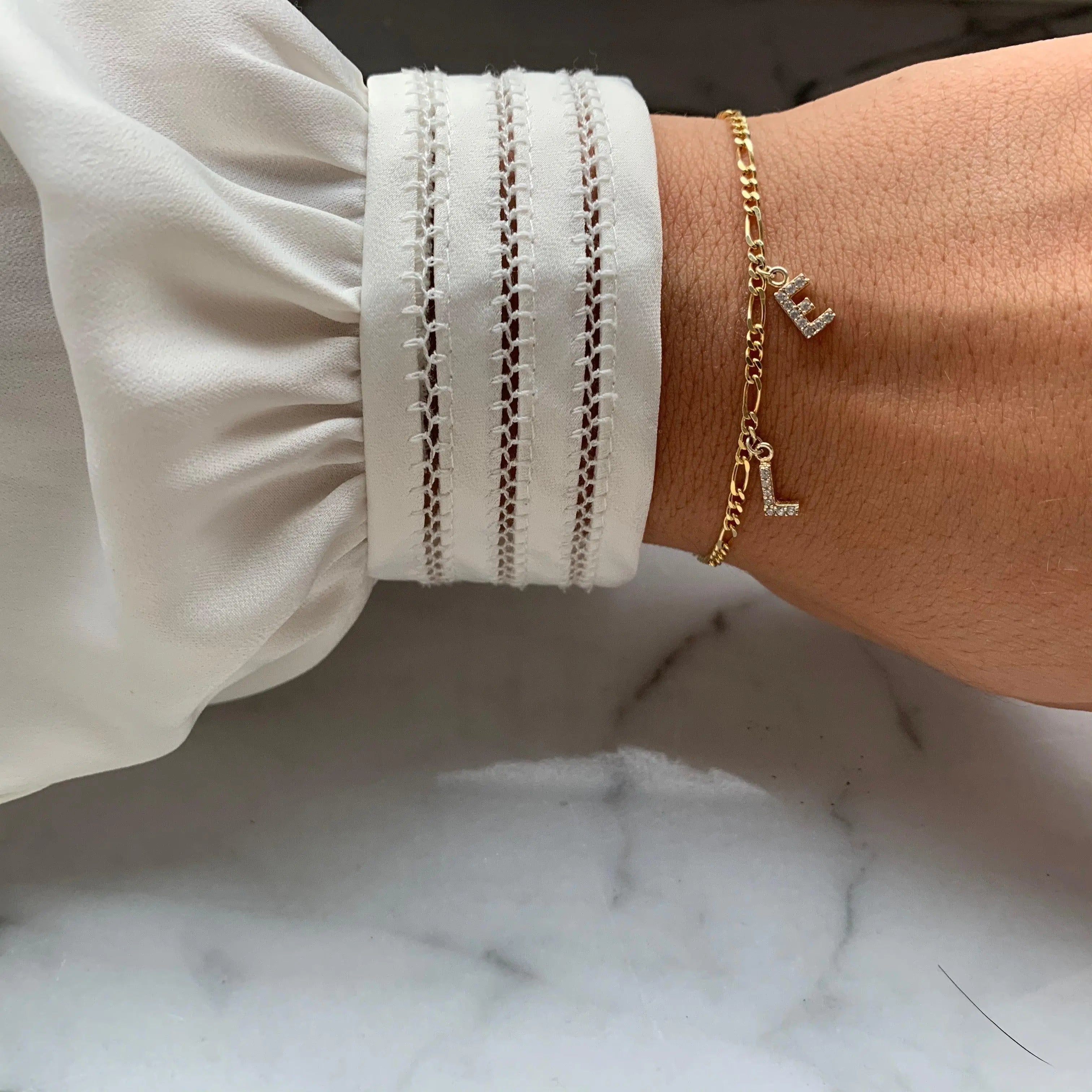 Figaro Armband Buchstabe - Bonheur Jewellery