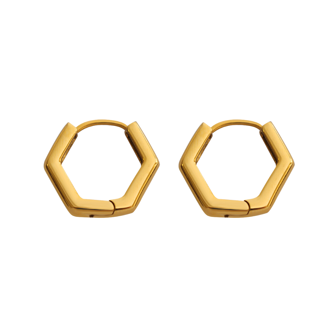 Aranel Hexagon Ohrringe Gold